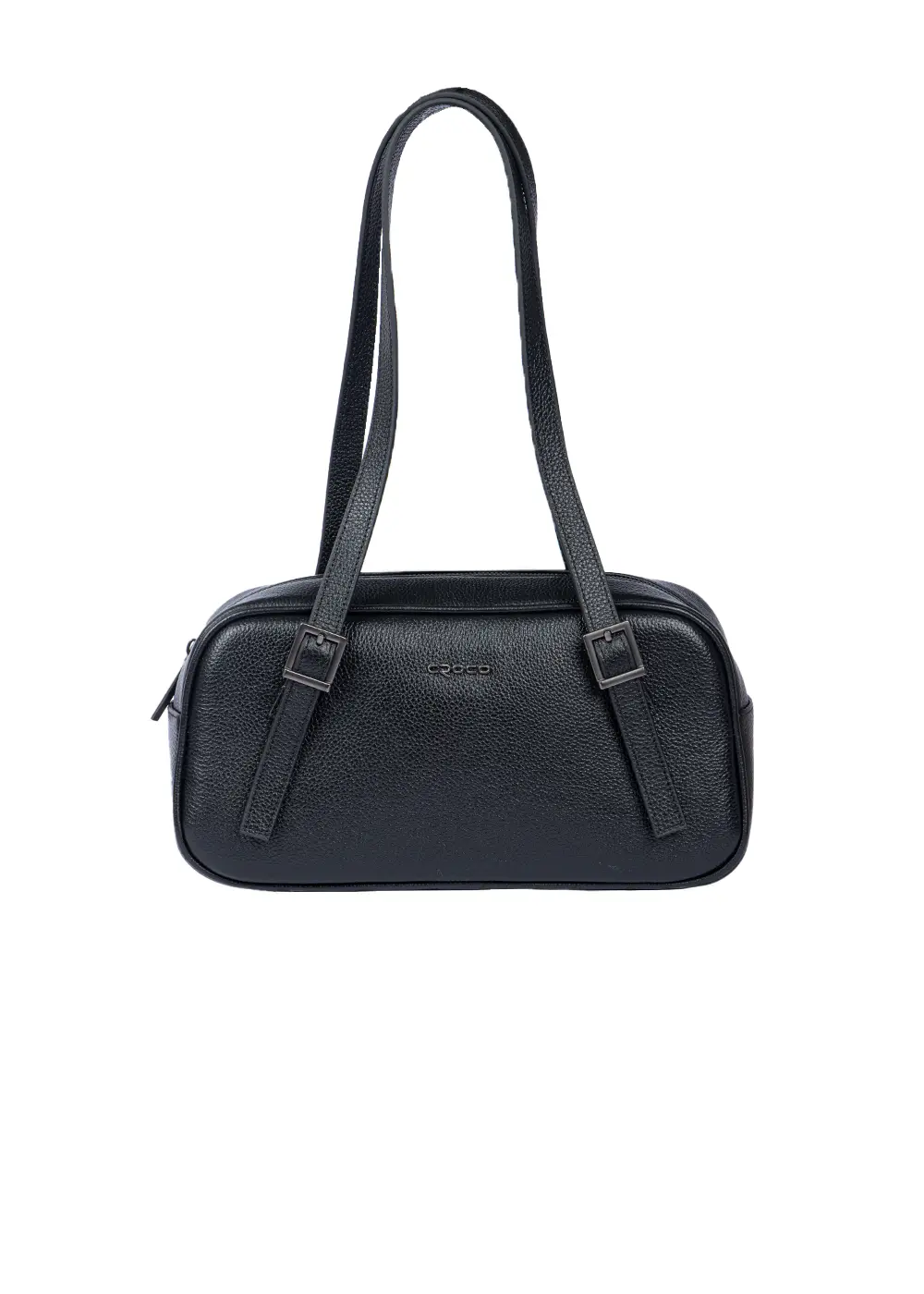 wb1014-women-leather-shoulder-bag-front-view کیف کراس بادی چرم زنانه مدل wb1014 رنگ مشکی